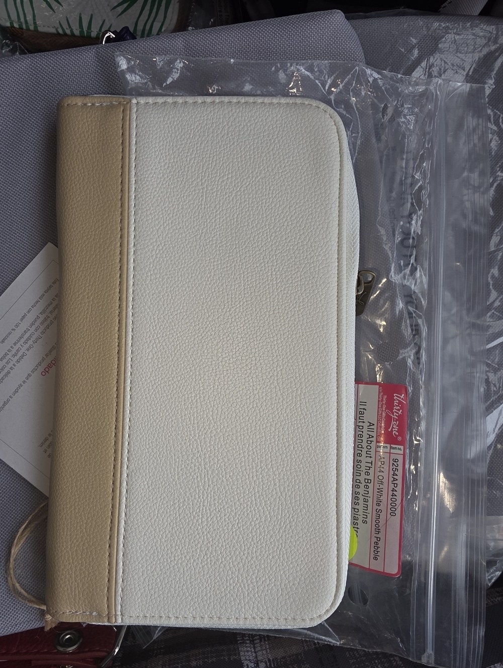 Off white smooth  All About The Benjamins Wallet